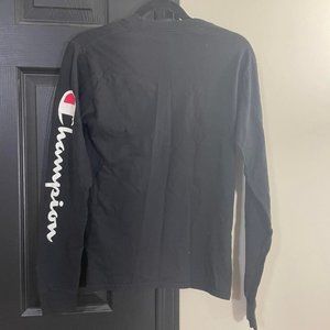 Champion Shirt with logo on left side of sleeve size small